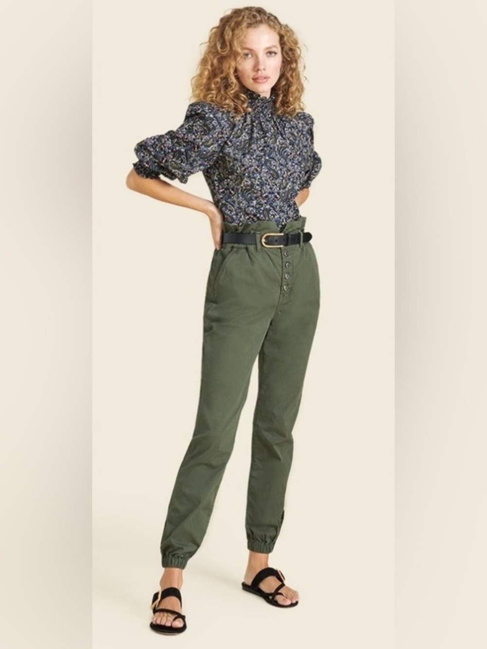 Veronica Beard Tedi High Rise Tapered Pants Army Green 28 / 6- MSRP $298